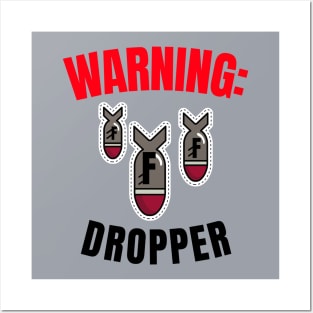 WARNING F-BOMB DROPPER Mugs Coffee Mugs T-Shirts Stickers Posters and Art